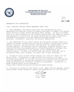 Thumbnail of USMC Endorsement Letter