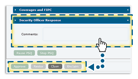 Security Officer Response section for comments when revision is necessary